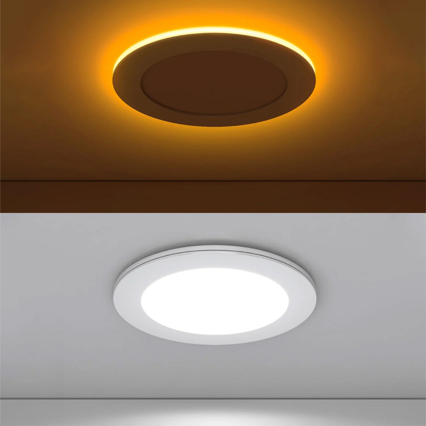 Recessed LED Lighting, 6 Inch, Slim, Wafer Thin, Night Light, Selectable CCT, 1500 Lumens