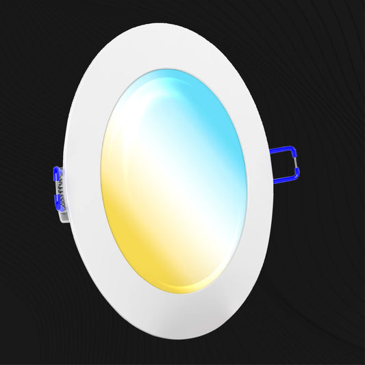 Recessed LED Lighting, 6 Inch, Slim, Wafer Thin, Selectable CCT, 1250 Lumens