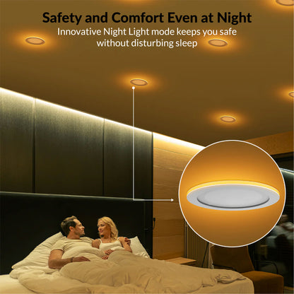 Recessed LED Lighting, 8 Inch, Slim, Wafer Thin, Night Light, Selectable CCT, 1350 Lumens