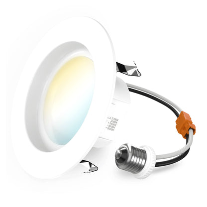 Recessed LED Retrofit Lighting, 4 Inch, Smooth, 660 Lumens, Selectable CCT (2700K-5000K)