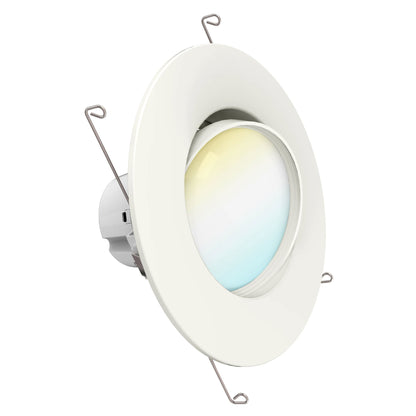 Recessed LED Retrofit Lighting, 5-6 Inch, Gimbal, 800 Lumens, Off White Trim, Selectable CCT