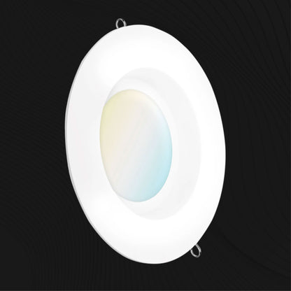 Recessed LED Retrofit Lighting, 5-6 Inch, Smooth, 965 Lumens, Selectable CCT (3000K-6500K)