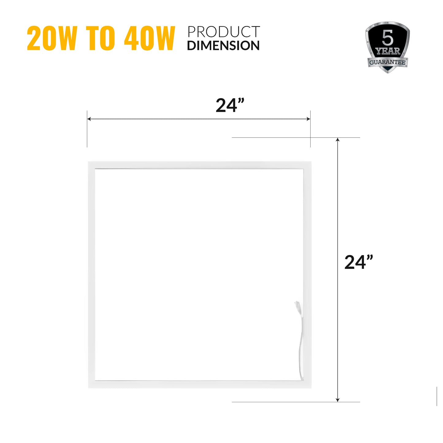 2x2 LED T-Bar 4800 Lumens, Adjustable 20W-40W, Selectable CCT 3000K-5000K